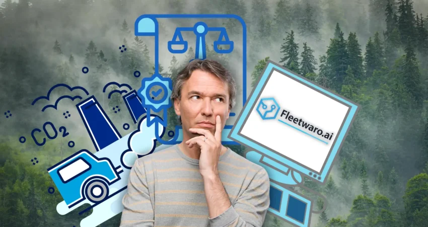 Man thinking about sustainability with a forest in the background